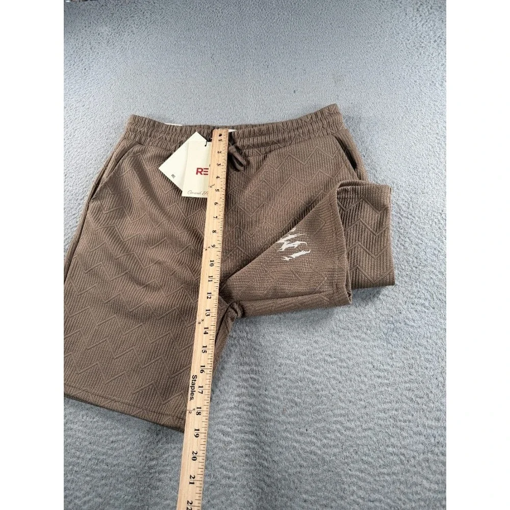 Riot Empire Imagine Textured Shorts Mens Medium Brown Stretch Drawstring NWT